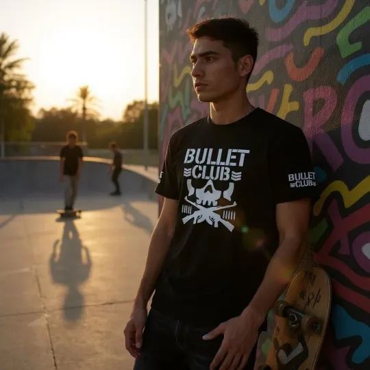 Bullet Club Retro Wrestling T-Shirt for Men