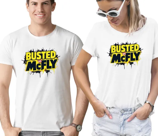 Discover McFly vs Busted Tour 2025 T-Shirt Band Front & Back Concert Top