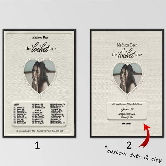Discover Custom Poster - Madison Beer Presale Code 2026 for The Locket Tour Poster