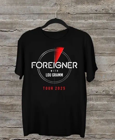 Discover Foreigner 2025 Tour Black T-Shirt