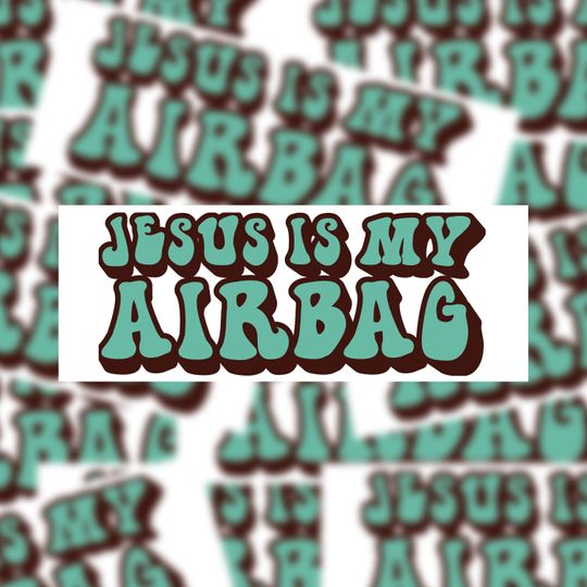 Discover Jesus Is My Airbag Bumper Sticker - Waterproof Car Decal, Fade Resistant