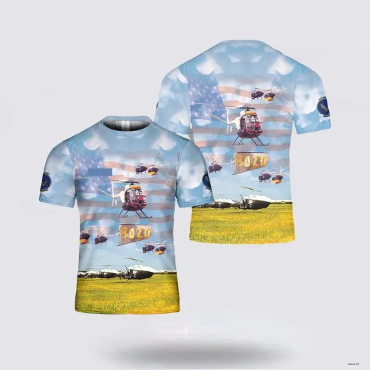 Discover US Army Silver Eagles Helicopter Display Team 3D T-Shirt with Custom Name