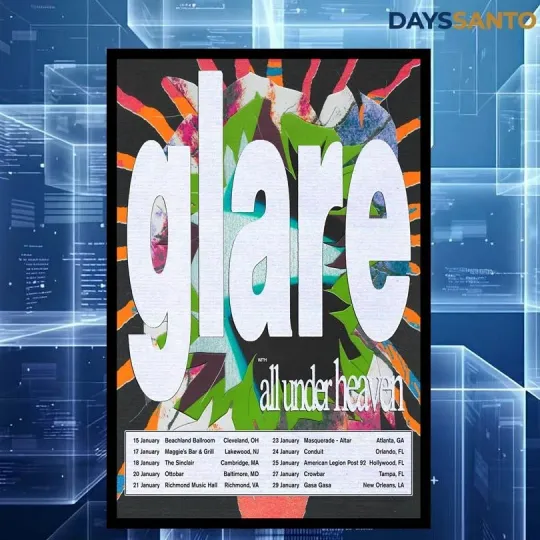 Discover Glare Tour January 2026 Poster Home Decor, Wall Art, No Frame, Fan Gift