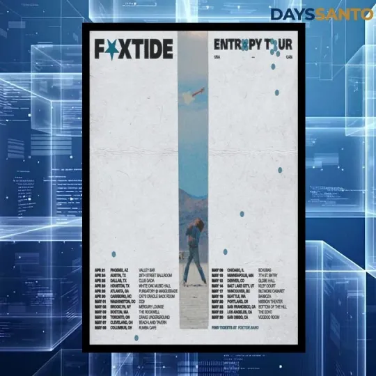 Discover Foxtide Entropy Tour 2026 Poster Home Decor, Wall Art, No Frame, Fan Gift