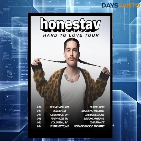 Discover Honestav Hard To Love 2026 Tour Poster Home Decor, Wall Art, Fan Gift