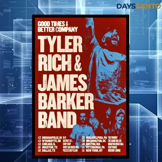 Discover Good Times And Better Company Tour 2026 Poster Home Decor, Wall Art