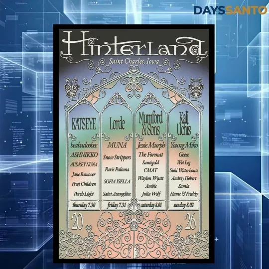 Discover Hinterland Music Festival Hinterland Tour 2026 Poster Home Decor, Wall Art