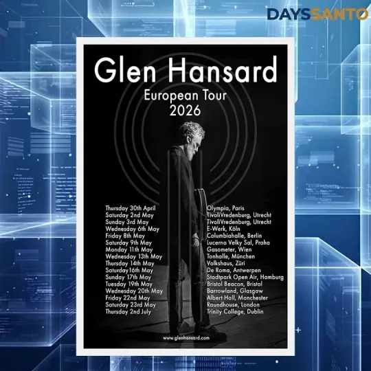 Discover Glen Hansard Europe Tour 2026 Concert Poster Home Decor, Wall Art, Fan Gift