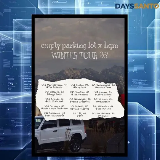 Discover Empty Parking Lot Winter 2026 Tour Poster Home Decor, Wall Art, Fan Gift