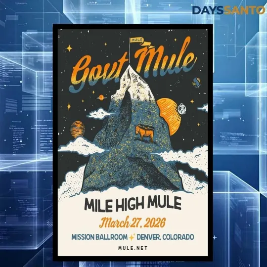Discover Gov’t Mule March 27th 2026 Denver Tour Poster Home Decor, Wall Art, Fan Gift