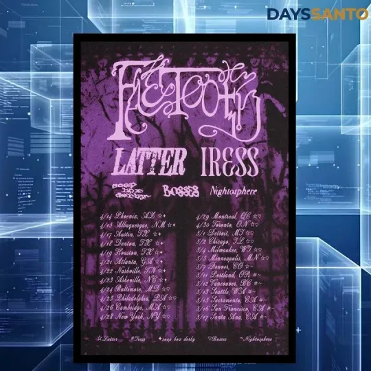 Discover Faetooth Spring 2026 Tour Poster Home Decor, Wall Art, Fan Gift