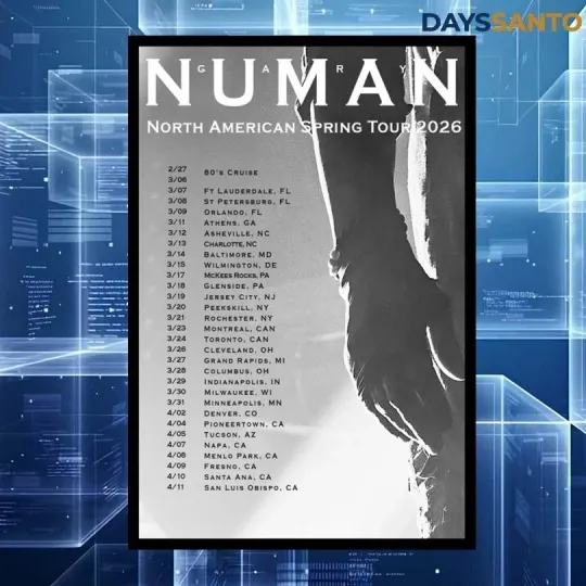 Discover Gary Numan North American Spring Tour 2026 Poster Home Decor, Wall Art