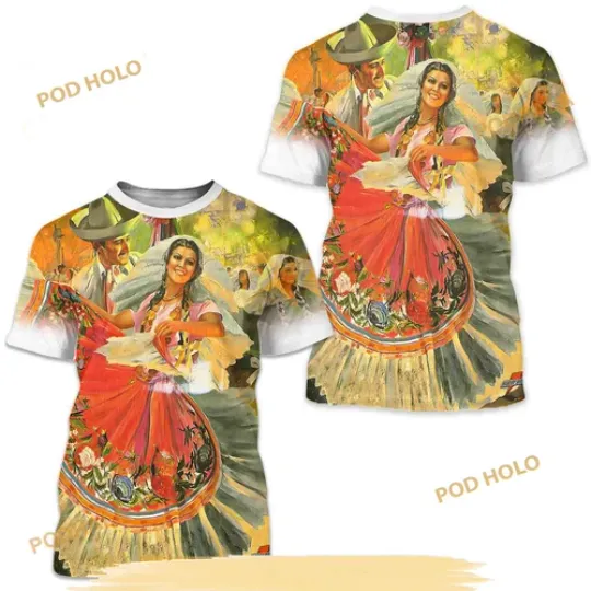 Discover Mexican Dancer 3D All-Over Sublimation Printed T-Shirt