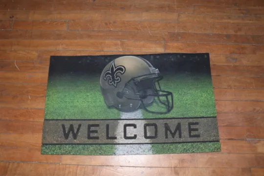FANMATS football - New Orleans Saints 18 in. x 30 in. Rubber Door Mat