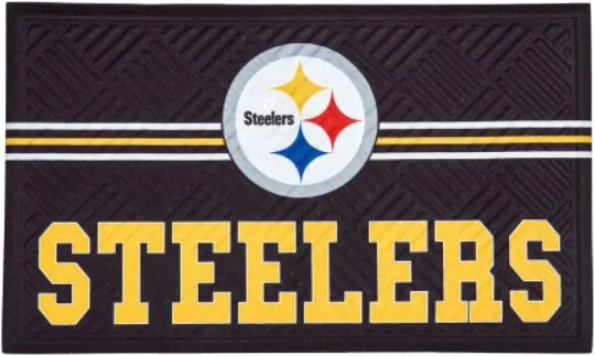 Discover Pittsburgh Steeler Entrance Doormat Team Sport America football Embossed Cross Hatch