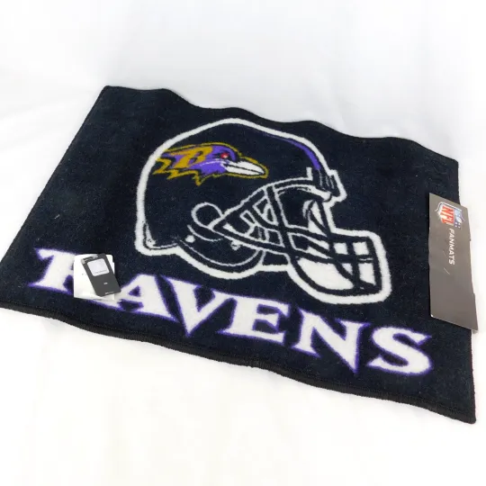 Discover Baltimore Ravens football Fanmats Door Mat Floor Mat Helmet Accent Rug 19" X 28"