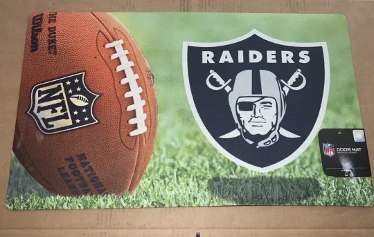 Las Vegas Raiders 18" x 30"  Rubber Door Mat LOGO NEW
