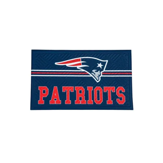 Embossed Indoor/Outdoor Doormat 30"x18", New England Patriots