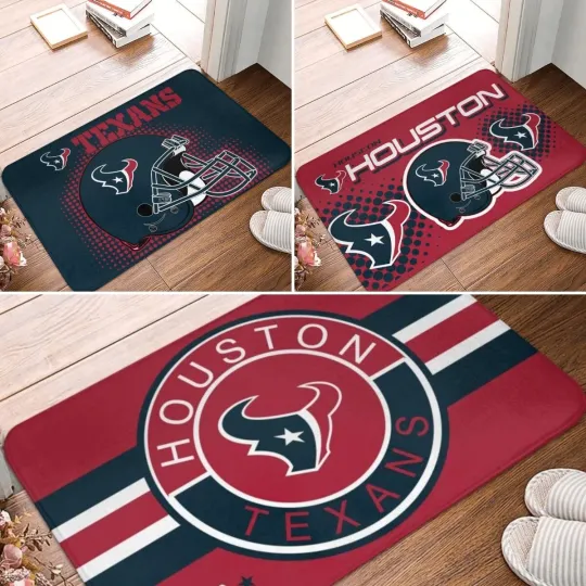 Discover Texans Houston Carpet 16x24in Doormat Floor Mat Non-slip Mat Home Décor