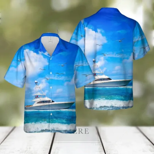 Discover Viking 70 Convertible Boat 3D Hawaiian Shirt