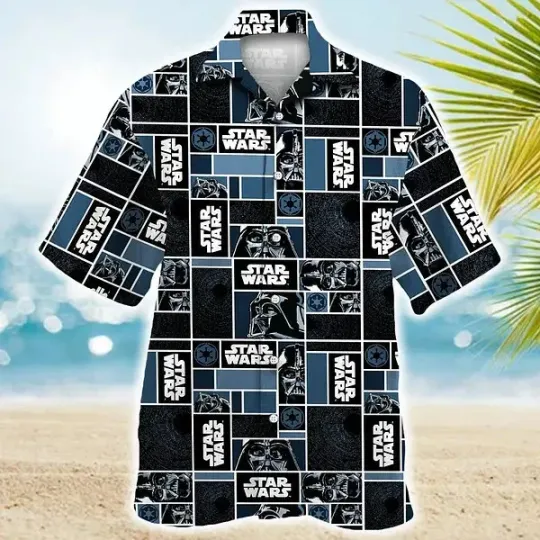 Discover Star Wars Darth Vader Geometric Pattern Black Hawaiian Shirt
