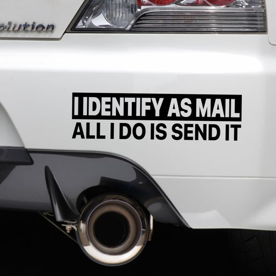 Discover I Identify As Mail Decal - Funny Car Sticker, Vinyl Bumper