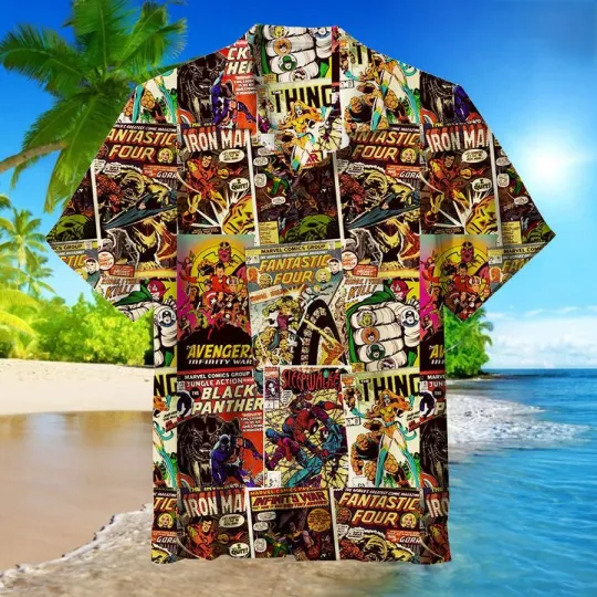 Discover Disney Marvel Super Heroes Comics Hawaiian Shirt