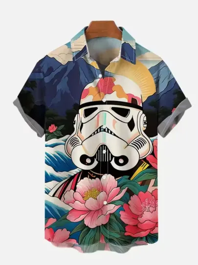 Discover Disney Star Wars Stormtropper Pink Flowers Hawaiian Shirt