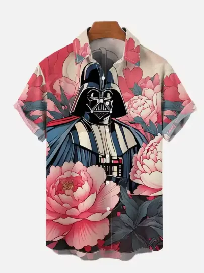 Discover Disney Star Wars Hidden Darth Vader Pink Flowers Hawaiian Shirt