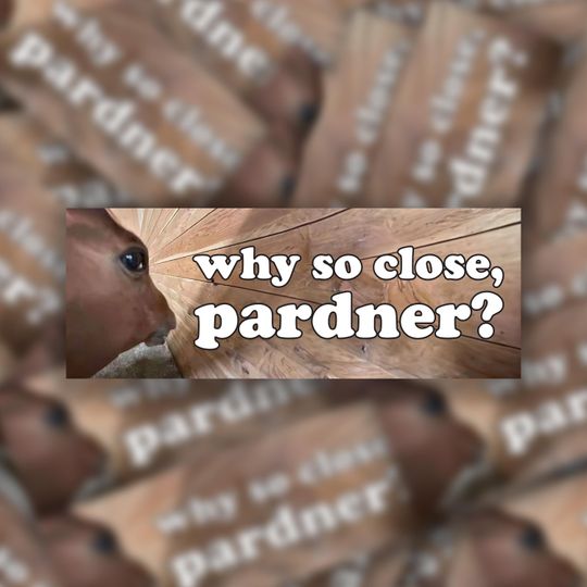 Discover Funny Horse Meme Sticker - Durable Vinyl, Outdoor Safe