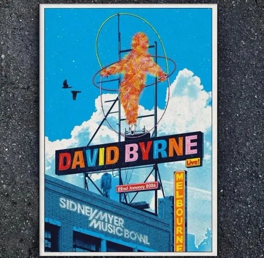 David Byrne January 22 2026 In Melbourne, VIC Tour Poster