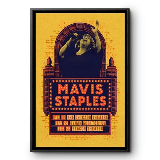 Discover Mavis Staples Tour 2026 Concert Poster Print Vintage Music Wall Art