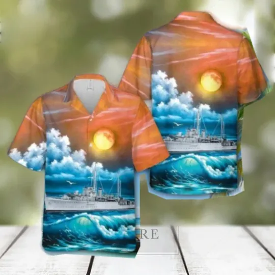 Discover Royal Navy HMS Auckland L61 Hawaiian Shirt