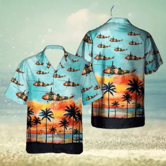 Discover Sunset Beach Belgian Air Force Mk48 Hawaiian Shirt