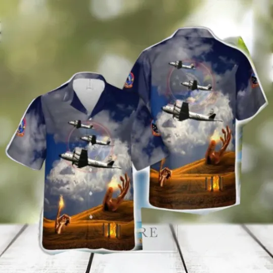 US Navy VP 6 Blue Sharks Hawaiian Shirt Men’s Button Beach Shirt