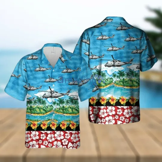 Discover Royal Navy Merlin HM MK2 Hawaiian Shirt