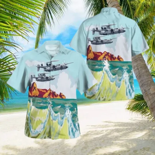 Us Navy Northrop Grumman E-2C Hawkeye Hawaiian Shirt