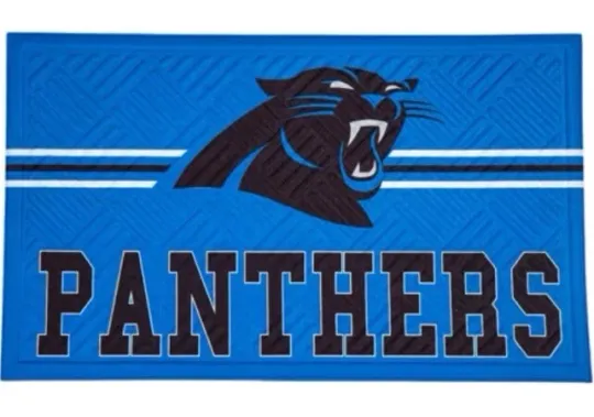 Carolina Panthers Embossed Cross Hatch Door Mat by Evergreen football 30”