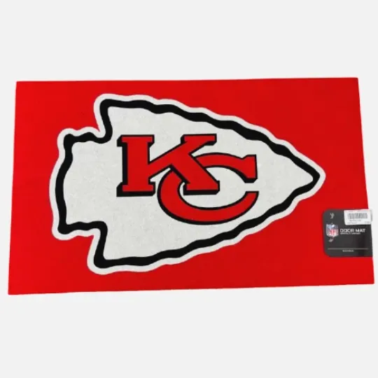 Kansas City Chiefs Floor Mat Entry 18x30 Door Mat Heavy Real Rubber Felt Rug football