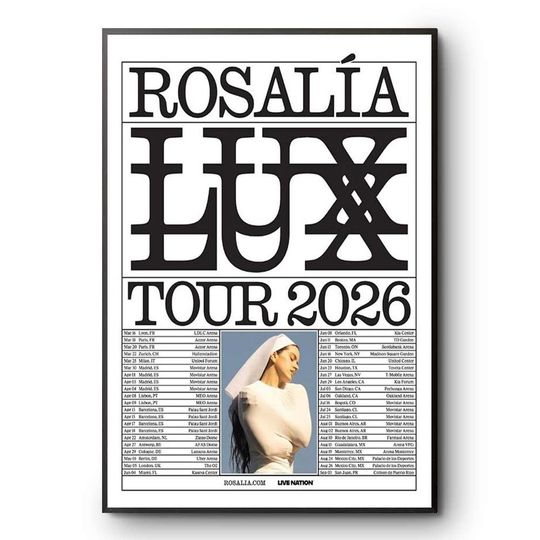 Discover Rosalia LUX Tour 2026 Concert Poster Europe USA Tour Wall Art Print