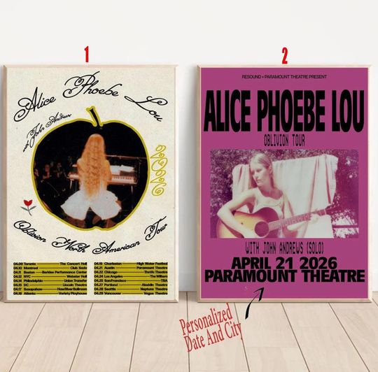 Discover Custom Alice Phoebe Lou North American Tour 2026 Poster