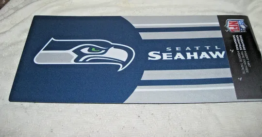 SEATTLE SEAHAWKS  SASSAFRAS INSERT OR STEP MAT EASY CLEAN NO SKID 10"x22” football