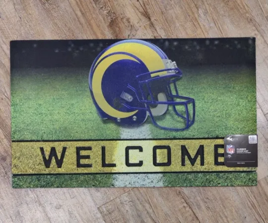 Discover Los Angeles Rams Crumb Rubber 30x18 Welcome Door Mat