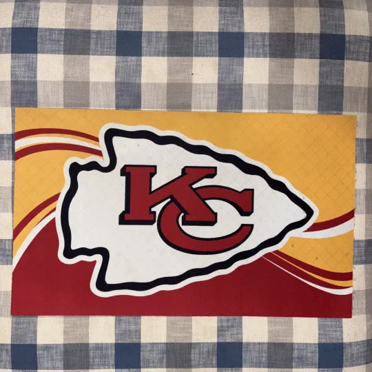 Kansas City Chiefs Floor Mat Entry 18x30 Door Mat Heavy Real Rubber Felt Rug football
