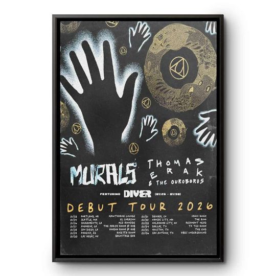 Discover Murals Thomas Erak Debut Tour 2026 Concert Poster Indie Rock Print