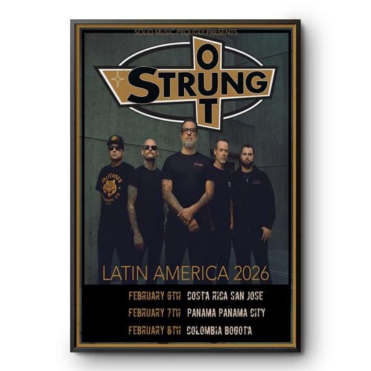 Strung Out Latin America Tour 2026 Punk Rock Concert Poster Print