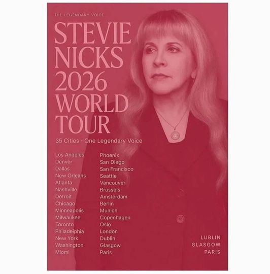 Stevie Nicks 2026 World Tour Concert Poster