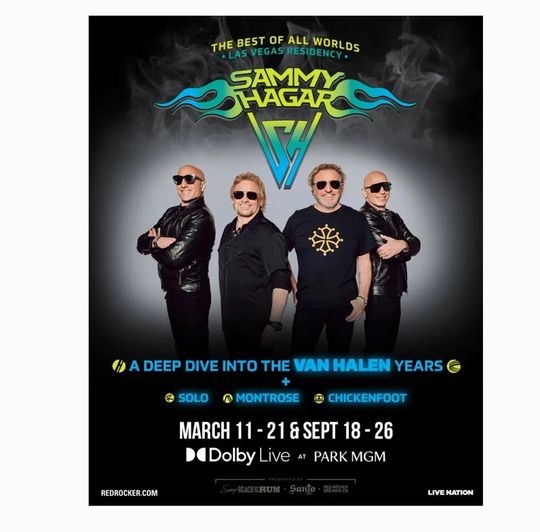 Discover NEW! Sammy Hagar Las Vegas Tour 2026 Poster