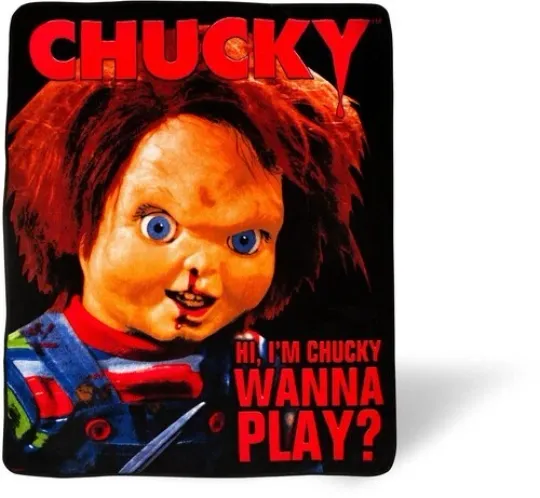 PRE-ORDER Child's Play - Fleece Throw Blanket - Chucky Wanna Play (50" x 60") [N