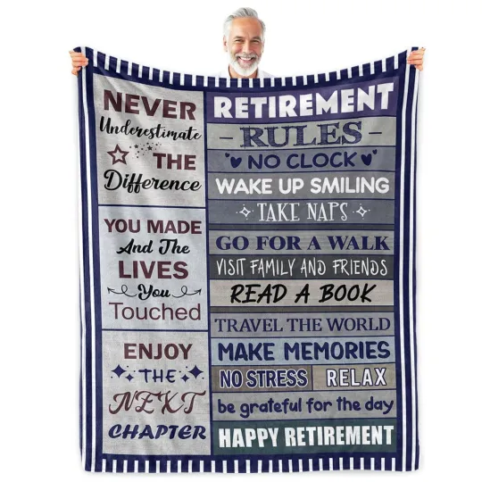 Discover Retirement Gifts for Men 2026 - Retirement Blanket for Men - Funny Retirement...